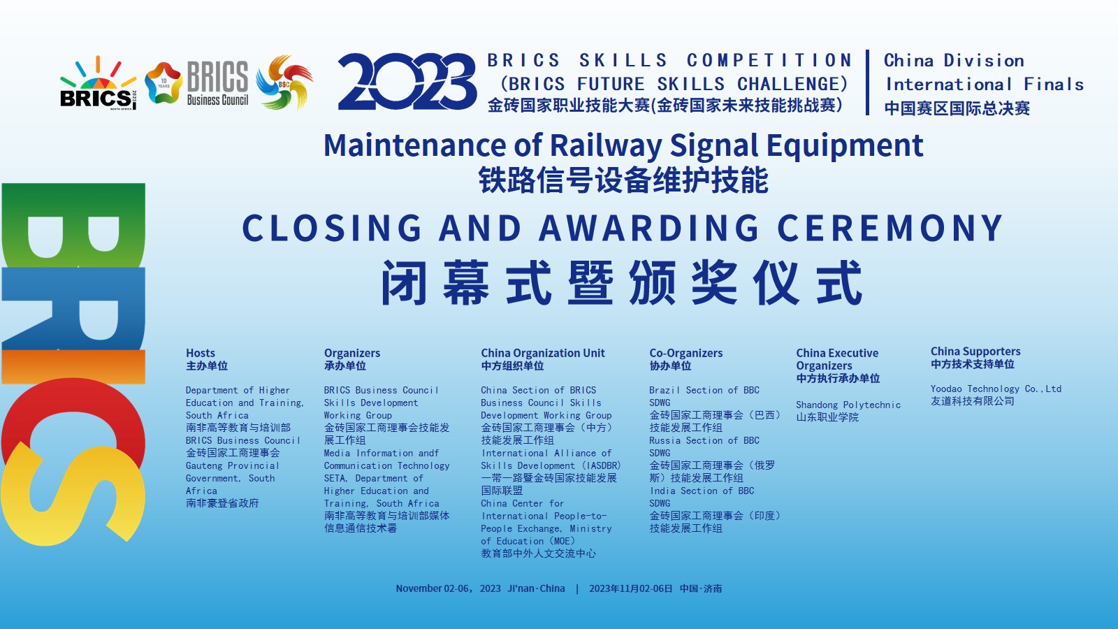 技術賦能 | 2023金磚國家職業技能大賽鐵路信號設備維護技能賽項國際總決賽圓滿落幕！